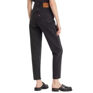 Levi’s Premium 80’s Mom Jeans Black High Rise Tapered Big E Size 25